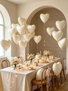 18-Inch Heart-Shaped Aluminum Foil Balloon Set, Suitable For Wedding Room Decorations, Engagement Parties, Romantic Atmosphere Decorations For Proposing, Birthday Parties, Anniversary Celebrations, And Photo Props For Gathering Scenes. - Section B - View 9