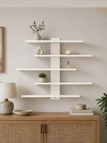 5-Tier White Wall-Mounted Display Rack Storage Rack Display Rack Effectively Saves Space 14.57inch Suitable For Dolls Statues Building Blocks And Collectibles Very Suitable For Living Rooms Bedrooms Kitchens Bathrooms Holiday Gifts Mother's Day Gift - Multicolor - View 1