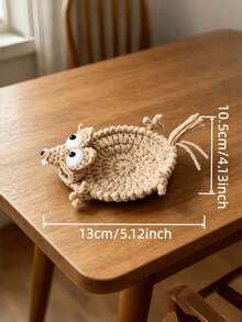 Hand‑Crocheted Squirrel Coaster & Pot Mat Set, Cute Fun Desktop Ornaments, Ideal Gift For Holiday, Party And Family Gathering - Multicolor - View 4