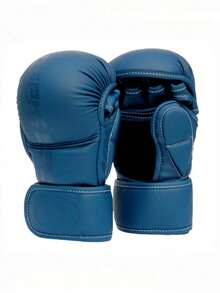 半指拳擊手套，MMA專業訓練，泰拳，格鬥運動，青少年，成人，分指拳擊手套，對練夥伴，五指拳擊手套 - 藍色 - 查看 7