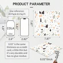 1/20pcs MORCART 20pcs/Set Self-Adhesive Floor Tiles, 20cm X 20cm. Waterproof Vinyl Floor Tiles With Peel And Stick Backing, Suitable For Kitchen, Living Room, Bathroom And Bedroom - Terrazzo Color - Multicolor - View 16