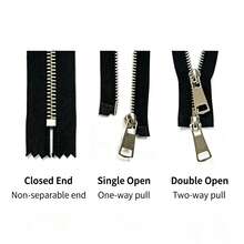 5pcs Single-Pull Double-Pull Closed-End Metal Zippers #5 In Multiple Colors, Tailoring And Sewing Craft - Closed End, Single-Pull And Double-Pull Brass Sliders, Suitable For Jackets And Handicrafts - Black, Gold, Silver Gray - 5# Metal - View 10