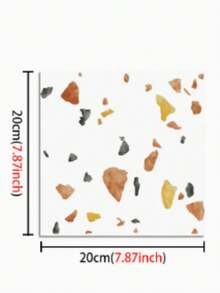 1/20pcs MORCART 20pcs/Set Self-Adhesive Floor Tiles, 20cm X 20cm. Waterproof Vinyl Floor Tiles With Peel And Stick Backing, Suitable For Kitchen, Living Room, Bathroom And Bedroom - Terrazzo Color - Multicolor - View 20
