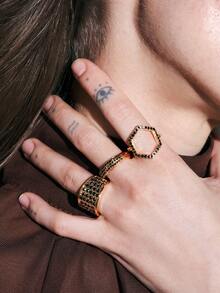 Noxbound Bohemian Vintage Old Money Wind Ring Combination - Ancient gold - View 3