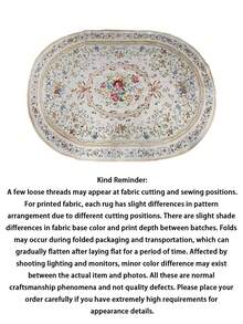 1pc Luxury European Oval Rug - Soft, Plush Floral Pattern, Oval Floral Rug, Decorative Carpet, Bedroom Decor, Small Rug, Carpet, Home Decor, Living Room Rug, Living Room Small Rug, Bedroom Rug, Living Room Home Decor, Outdoor Rug - A - View 9