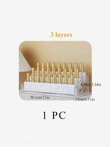 1pc Detachable Multi‑Layer Desktop Makeup Display Organizer With Snap Rings, Multifunctional Storage Box For Nail Polish, Lipsticks, Beauty Tools & Skincare Products, Dorm Vanity Storage, Back To School & Christmas Gift - Clear - View 13