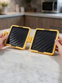 1pc Double-Sided Microwave Sandwich Grill, No Electricity Required, Suitable For Home, Office, And Outdoor Use. Microwave Sandwich Toaster, Compact Design, Heat-Resistant - Multicolor - View 5