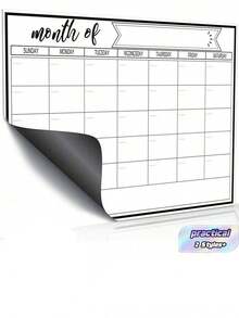 Erasable Magnetic Refrigerator Calendar, Shopping List Memo, Monthly Family Planner Memo, Menu, Kitchen Decor, Refrigerator Accessories, For Household Lists And Menu Planning - Multicolor - View 1