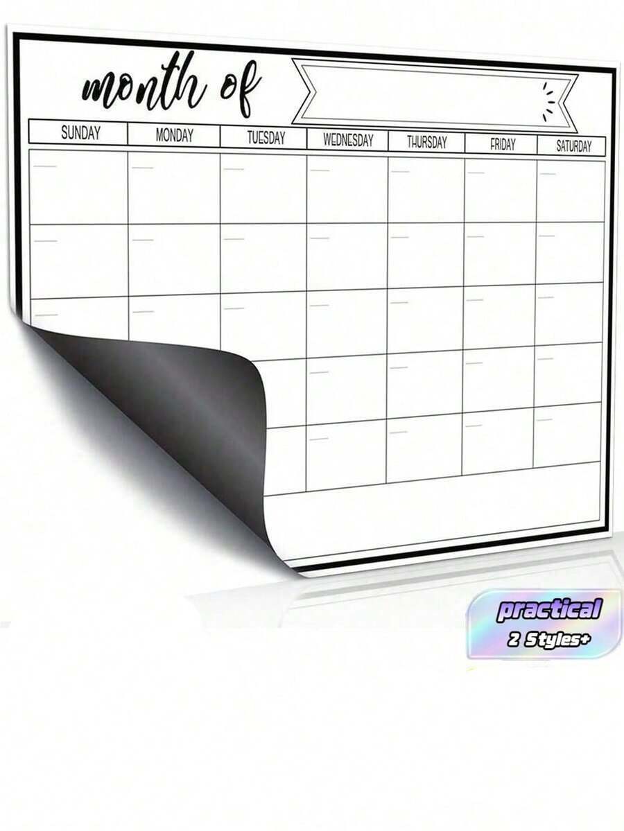 Erasable Magnetic Refrigerator Calendar, Shopping List Memo, Monthly Family Planner Memo, Menu, Kitchen Decor, Refrigerator Accessories, For Household Lists And Menu Planning - Multicolor - View 1