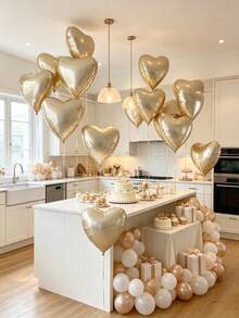 18-Inch Heart-Shaped Aluminum Foil Balloon Set, Suitable For Wedding Room Decorations, Engagement Parties, Romantic Atmosphere Decorations For Proposing, Birthday Parties, Anniversary Celebrations, And Photo Props For Gathering Scenes. - Section B - View 3