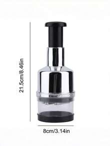1pc Manual Vegetable Chopper, Multi-Function Onion Slicer, Portable Stainless Steel Garlic Mincer With Container, Suitable For Onion, Garlic, Celery, Carrot And Other Vegetables Salad Preparation - Multicolor - View 10