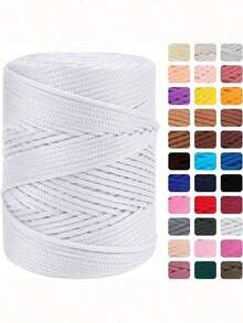 1Roll Lightweight Nylon Rope, Hollow Braided Yarn, Soft Matte Ice Silk Texture, Suitable For Diy Crochet And Knitting, Ideal For Making Hats, Bags And Handmade Crafts, Character Accessories - Multicolor - View 16