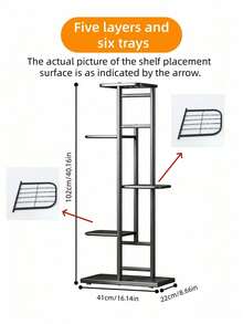 European Style Iron Multi Tier Plant Stand Flower Pot Holder Shelf For Indoor Living Room Balcony Home Decor Sturdy Rustproof Space Saving Easy Assembly Black Finish Versatile Decorative - 5-layer - Foldable - View 7