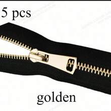 5pcs Single-Pull Double-Pull Closed-End Metal Zippers #5 In Multiple Colors, Tailoring And Sewing Craft - Closed End, Single-Pull And Double-Pull Brass Sliders, Suitable For Jackets And Handicrafts - Black, Gold, Silver Gray - 5# Metal - View 56