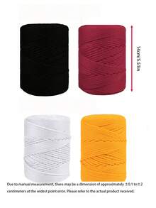 1Roll Lightweight Nylon Rope, Hollow Braided Yarn, Soft Matte Ice Silk Texture, Suitable For Diy Crochet And Knitting, Ideal For Making Hats, Bags And Handmade Crafts, Character Accessories - Multicolor - View 3