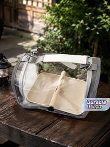 Parrot Bag, Small Bird Outdoor Transport Bag, Breathable, For Pigeons, Lizards, Hamsters, Includes Birdcage, Household Portable Bird Bag, Small Pet Supplies, Transparent Panoramic View. - Grey - View 1