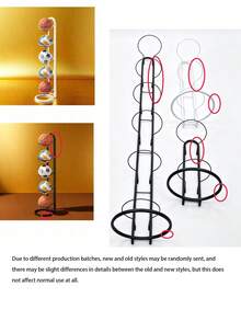 Multi-Layer Basketball, Football, Volleyball Storage Rack, Suitable For Home, Living Room, Bedroom, Garage, Ball Organization Shelf - Black - View 3