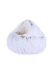 Pet Bed (Stuffed) Plush Cat Mat Long Hair Round Cat Bed Dog Bed Dog House Sofa - Multicolor - View 6