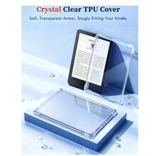 1pc Transparent Protective Case, Shockproof, Full Coverage Shell, Silicone Soft Case, Suitable For Kindle Paperwhite 11th Gen 2021/Kindle Paperwhite 12th Gen 2024/Kindle (11th Gen-2024 Model), Clara Color/Black & White - Multicolor - View 7