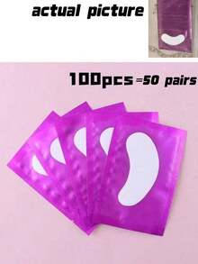 Eyelash Extension Patches, Eyelash Membrane Transplant False Eyelashes Isolation Pads, Makeup Tools, Eyelash Extension Patches, Left And Right Eye Patches, Pink & Colorful Packaging, Moisturizing Gel Eye Mask, Eyelash Extension Companion - White - View 14