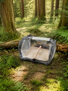 Parrot Bag, Small Bird Outdoor Transport Bag, Breathable, For Pigeons, Lizards, Hamsters, Includes Birdcage, Household Portable Bird Bag, Small Pet Supplies, Transparent Panoramic View. - Grey - View 8
