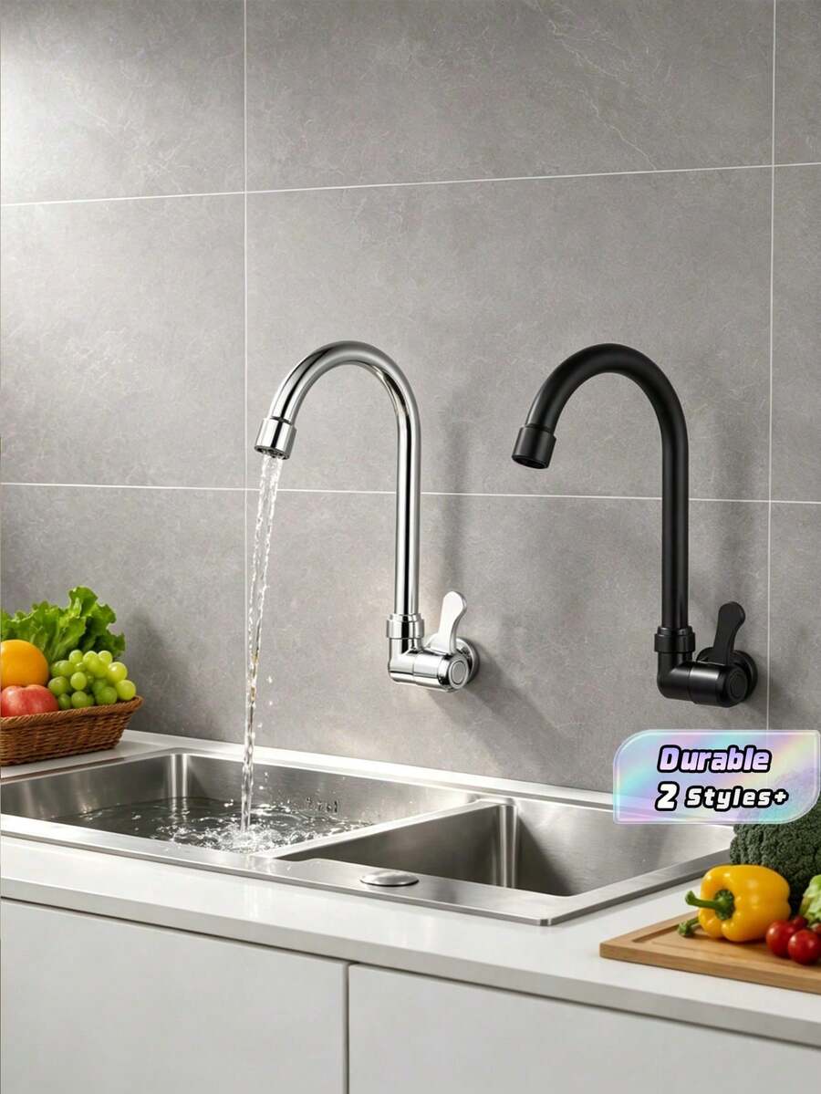 Matte Black Wide Spray Shower Faucet, Waterfall Sink Tap, 3-Hole Mount Double Handle Modern Vanity Faucet With Pop-Up Drain Assembly & Supply Hoses, 8 Inch - A - View 1