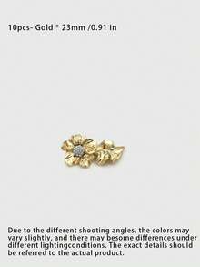 1 Pack 10 Pieces Premium Rhinestone‑Inlaid Flower Metal Buttons Irregular Five‑Petal Decorative Fasteners For Mink Coat Suit Outerwear Diy Clothing Sewing Accessories - 10pcs - View 5