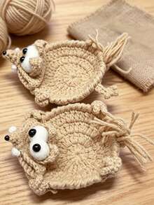 Hand‑Crocheted Squirrel Coaster & Pot Mat Set, Cute Fun Desktop Ornaments, Ideal Gift For Holiday, Party And Family Gathering - Multicolor - View 8