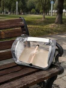Parrot Bag, Small Bird Outdoor Transport Bag, Breathable, For Pigeons, Lizards, Hamsters, Includes Birdcage, Household Portable Bird Bag, Small Pet Supplies, Transparent Panoramic View. - Grey - View 6