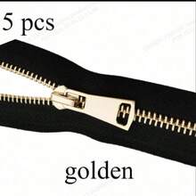5pcs Single-Pull Double-Pull Closed-End Metal Zippers #5 In Multiple Colors, Tailoring And Sewing Craft - Closed End, Single-Pull And Double-Pull Brass Sliders, Suitable For Jackets And Handicrafts - Black, Gold, Silver Gray - 5# Metal - View 67