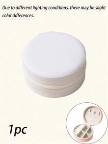 Round Portable Travel Jewelry Box, Multifunctional Dust‑Proof Jewelry Storage Case For Necklaces, Rings, Earrings & Studs - Multicolor - View 19