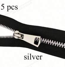 5pcs Single-Pull Double-Pull Closed-End Metal Zippers #5 In Multiple Colors, Tailoring And Sewing Craft - Closed End, Single-Pull And Double-Pull Brass Sliders, Suitable For Jackets And Handicrafts - Black, Gold, Silver Gray - 5# Metal - View 35