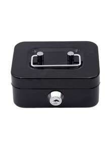 Large Capacity Spring Clip Lock Safe Cash Box Set - Featuring A Sturdy Metal Structure, Equipped With A Detachable Coin Tray And Cash Organizer, Offering 4 Styles To Choose From. Optional Piglet Bank Design. Suitable For Commercial, - A - View 3