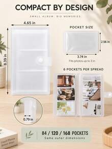Haus Hana 1pc Instant Photo, Clear Card & Postcard Album, Ticket Collection Book For Movie & Train Tickets, K-Pop Photocard Binder - multicolor - View 8