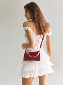 Viva Strut Burgundy Pendant, Sweet And Cool Underarm Bag, Messenger Bag. - Burgundy - View 8