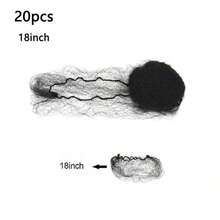 20pcs 10mm Black Nylon Invisible Hair Nets | Disposable Braided Mesh For Styling And Protection, 18/24 Inch Size - Unisex, Durable And Snug Fit - View 11