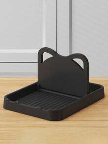 SHEIN Kitchen And Household Countertop Foldable Creative Cat Ear Pot Lid Rack - Black - View 11