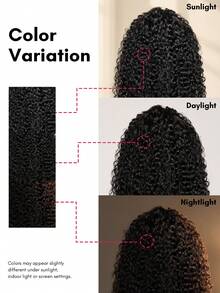 QUICK WEAR Curly Ponytail 100% Human Hair Black Claw Clip Ponytail Clip On Ponytail Deep Burmese Curly Ponytail Hair Piece Claw Long Wavy Ponytail Extension Curly Pony Tail Clip In Hair Extensions Drawstring Ponytail Extension For Women - Natural Black - View 9