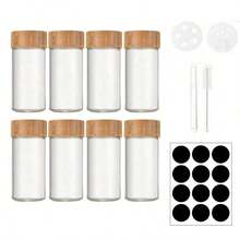 12/24 Piece Spice Containers For Kitchen, Glass Salt And Pepper Shakers Set, 120ml Capacity, Square Salt Shakers Set, Kitchen Spice Containers, Spice Jars, Creative Outdoor Picnic And Barbecue Spice Containers, Spice Storage, Kitchen Accessories - Clear - View 8