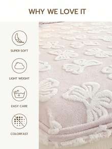 Cirelle 1pc 3D Embossed Butterfly Plush Fitted Sheet, Ultra Soft Warm Flannel Mattress Protector Cover, Light Pink Elastic Bottom Sheet For Bedroom, All-Around Stretch Fit - Multicolor - View 6