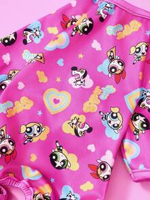 THE POWERPUFF GIRLS X PETSIN 1件裝可愛大眼紅髮愛心星星小狗印花寵物連身衣 玫瑰紅 透氣柔軟舒適寵物衣服 - 彩色 - 查看 4