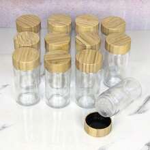 12/24 Piece Spice Containers For Kitchen, Glass Salt And Pepper Shakers Set, 120ml Capacity, Square Salt Shakers Set, Kitchen Spice Containers, Spice Jars, Creative Outdoor Picnic And Barbecue Spice Containers, Spice Storage, Kitchen Accessories - Clear - View 2
