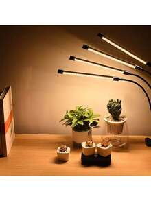 全光譜 LED 夾式植物生長燈，USB 供電 定時可調光 黃光，可彎曲鵝頸式植物補光燈，適用室內綠色植物與多肉植物 - 黃色 - 查看 6