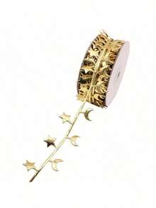 5M Star Moon Pattern Craft Ribbon Trim, Holiday Festival Home Room Wedding Valentine Ramadan Decoration, Home Supplies - multicolor - View 6