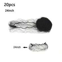 20pcs 10mm Black Nylon Invisible Hair Nets | Disposable Braided Mesh For Styling And Protection, 18/24 Inch Size - Unisex, Durable And Snug Fit - View 10
