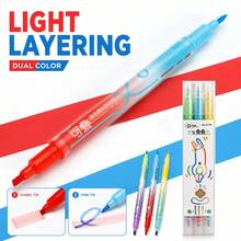 High-Capacity, Dual-Tip Highlighter With Smudge-Proof Ink-Perfect For Layering Colors, Highlighting Notes, And Decorating Journals; Features A Stylish Design. - Stackable Highlighter - View 2
