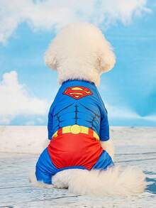 SUPERMAN X PETSIN 1pc Print Pet Jumpsuit Breathable, Soft, Comfortable, And Anti Shedding Pet Clothing - Multicolor - View 6