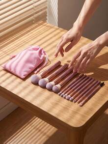 2/15PCS Makeup Brush Sets Premium Synthetic Hair Eyeshadow Blending Brush Sets Cosmetics Tools - Multicolor - View 6