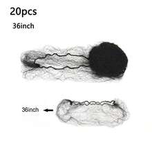 20pcs 10mm Black Nylon Invisible Hair Nets | Disposable Braided Mesh For Styling And Protection, 18/24 Inch Size - Unisex, Durable And Snug Fit - View 6