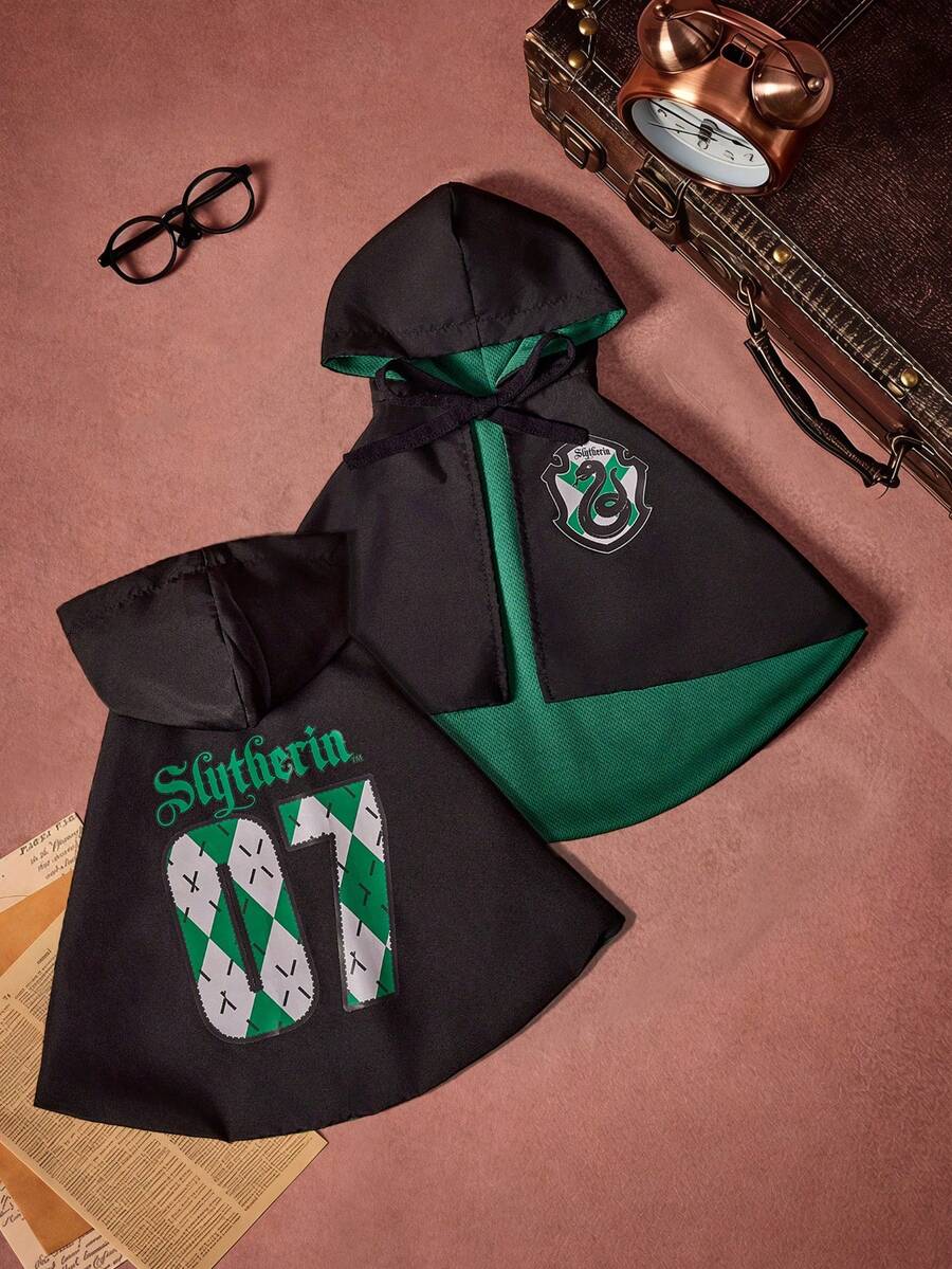 HARRY POTTER X PETSIN 1 Piece Of Pet Hooded Cloak, Wizard Magic Robe, Cat And Dog Universal Clothes, Small And Medium-Sized Dog Tie Up Printed Cos Cloak Jacket, Suitable For Theme Parties, Halloween Cosplay, Pet Photography - Multicolor - View 1